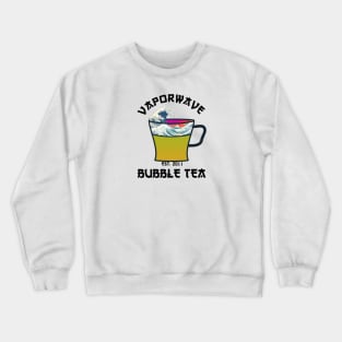 Vaporwave Aesthetic Great Wave Off Kanagawa Cafe Coffee Tea Crewneck Sweatshirt